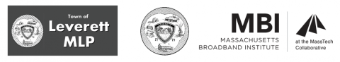 Town of Leverett logo, seal and MBI logo